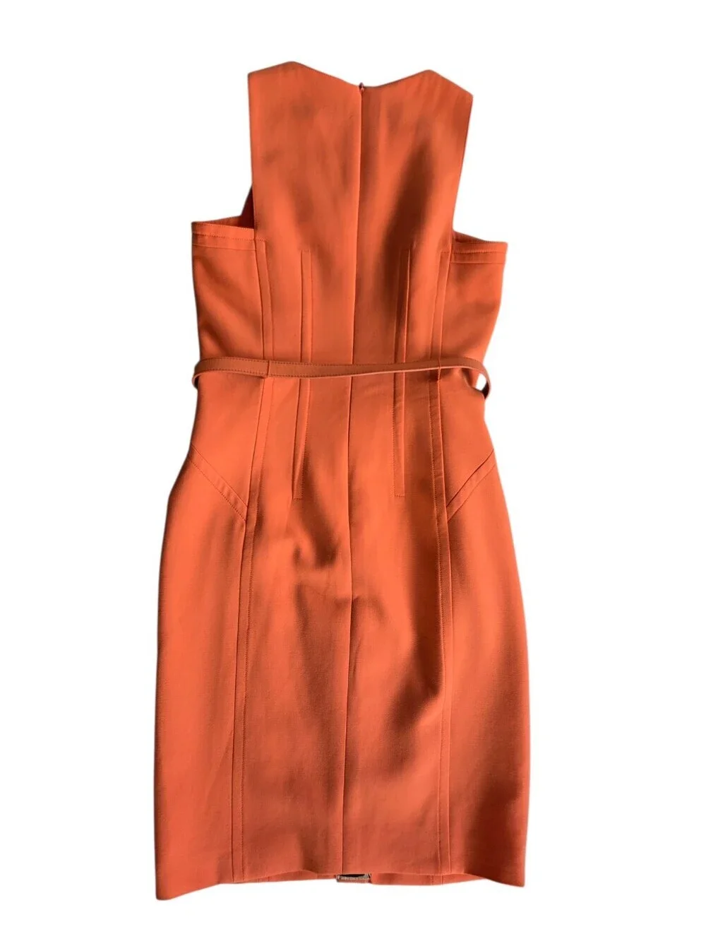 Per Se Coral Button-Front Belted Dress 4